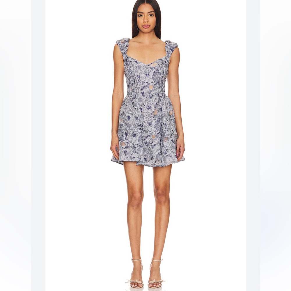 Elliatt Doves Dress In Slate Blue Size Small
